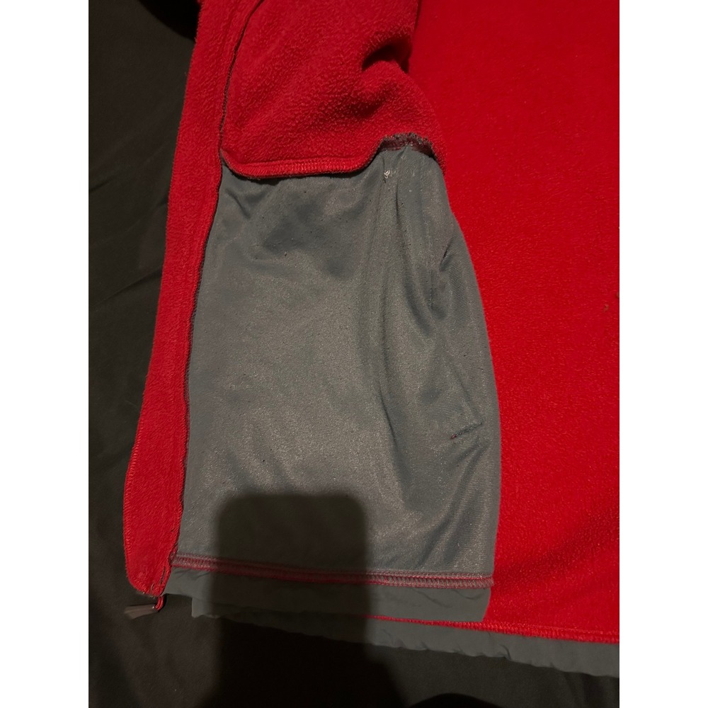 The North Face Denali Full Zip Fleece Jacket Red Grey Mens Medium Pit Zips - Picture 5 of 8